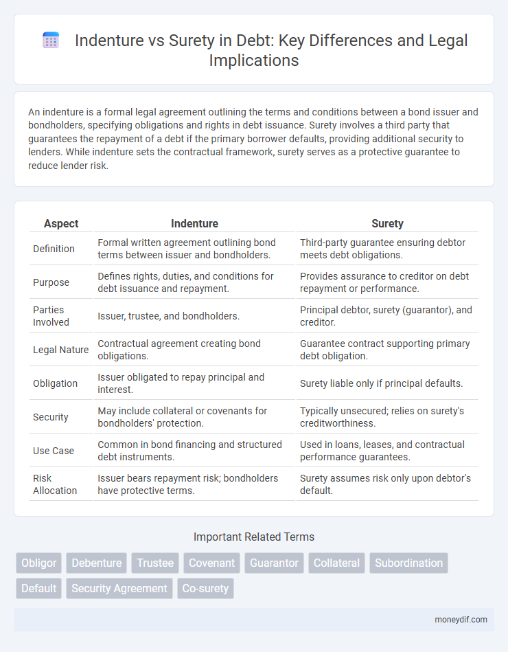 Indenture vs Surety in Debt: Key Differences and Legal Implications