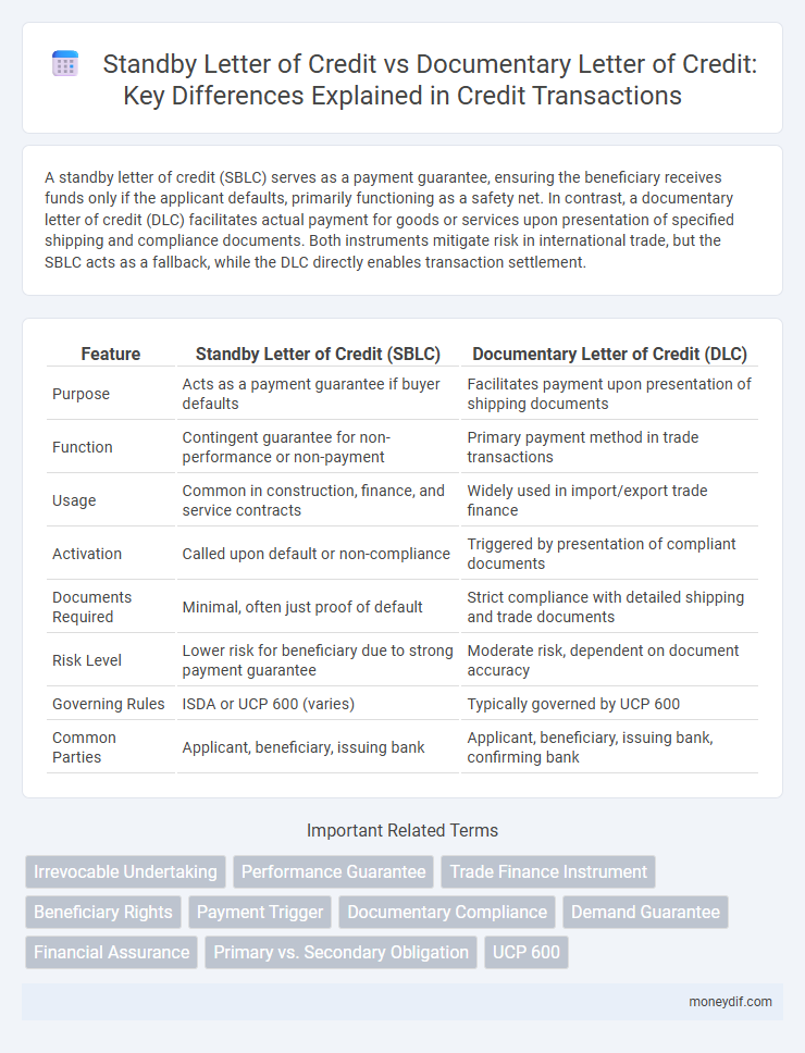 Standby Letter of Credit vs Documentary Letter of Credit: Key Differences Explained in Credit Transactions