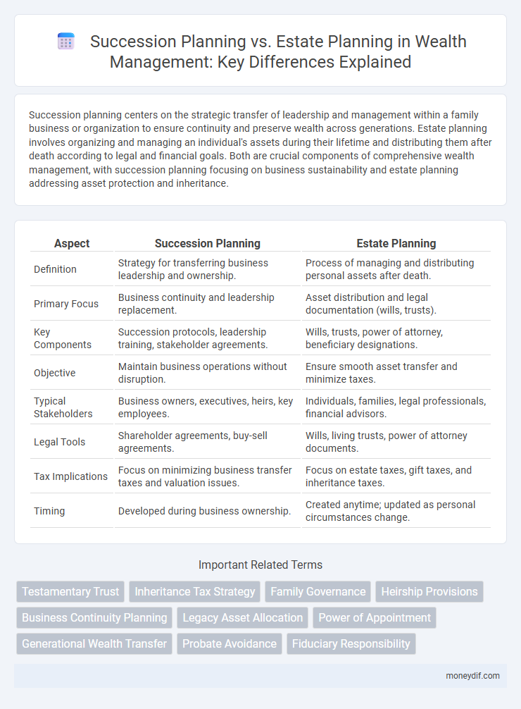 Succession Planning vs. Estate Planning in Wealth Management: Key Differences Explained