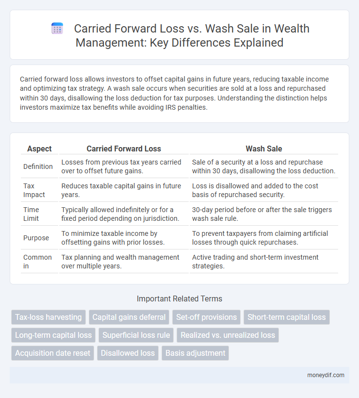 Carried Forward Loss vs. Wash Sale in Wealth Management: Key Differences Explained
