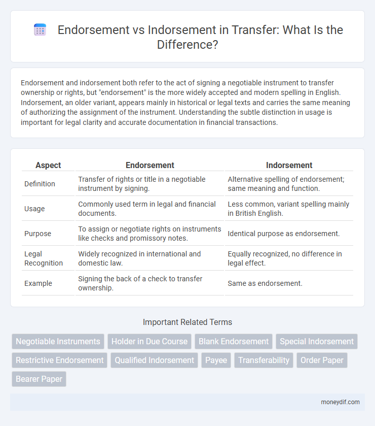 Endorsement vs Indorsement in Transfer: What Is the Difference?
