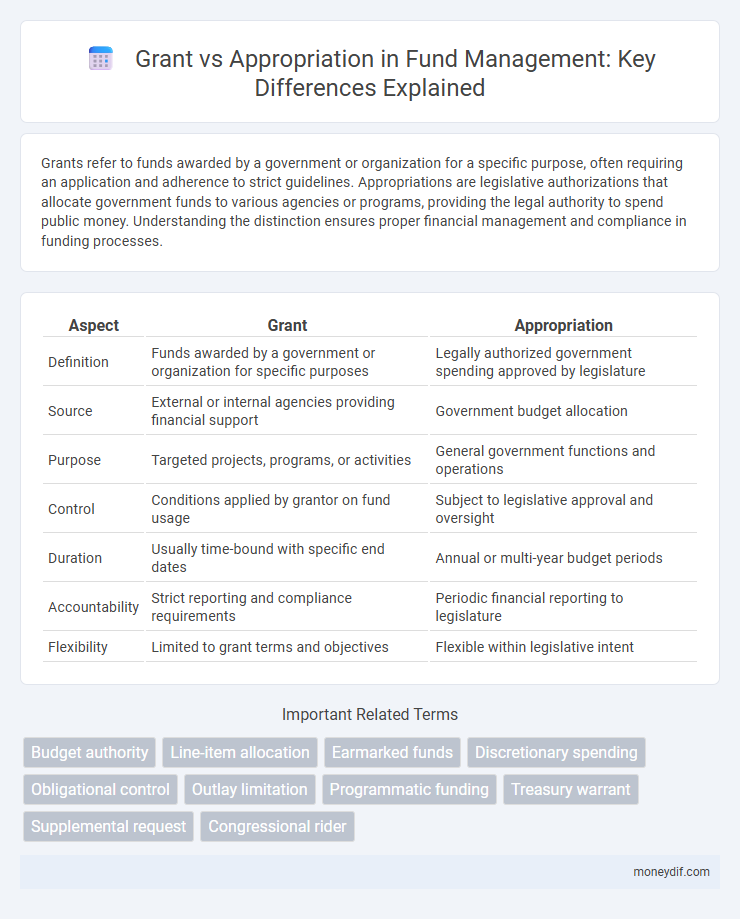 Grant vs Appropriation in Fund Management: Key Differences Explained