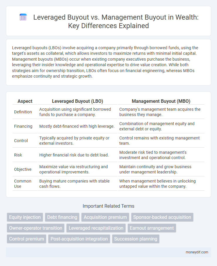 Leveraged Buyout vs. Management Buyout in Wealth: Key Differences Explained