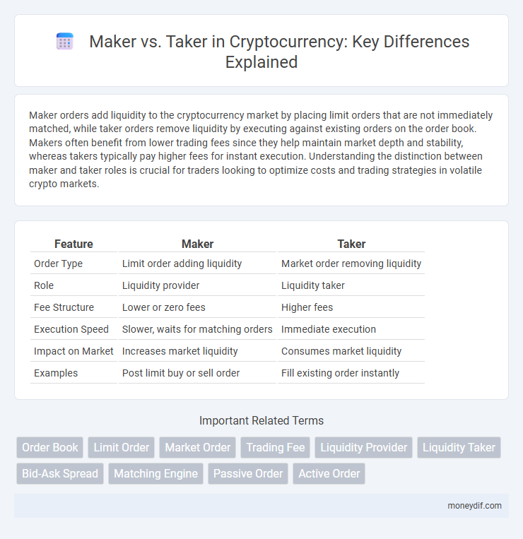 Maker vs. Taker in Cryptocurrency: Key Differences Explained