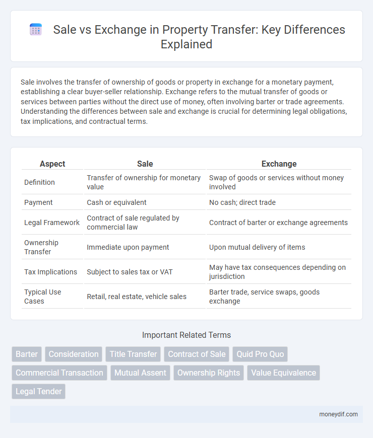 Sale vs Exchange in Property Transfer: Key Differences Explained