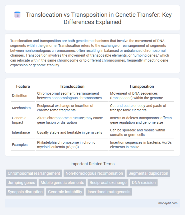 Translocation vs Transposition in Genetic Transfer: Key Differences Explained